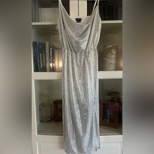 City Chic silver sequence midi dress size 16